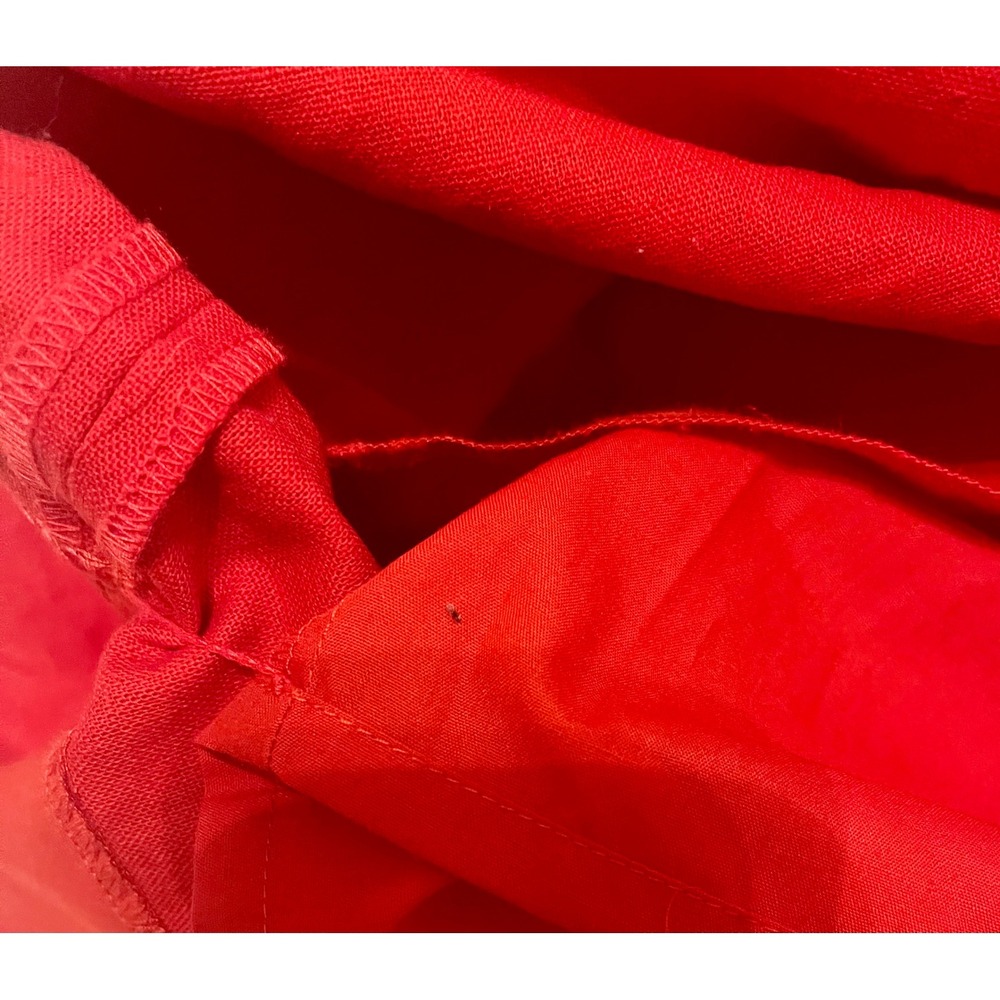 J.Crew Red Scalloped Hem Linen Cotton Blend Mini Skirt Size 12 Pockets - Picture 8 of 10